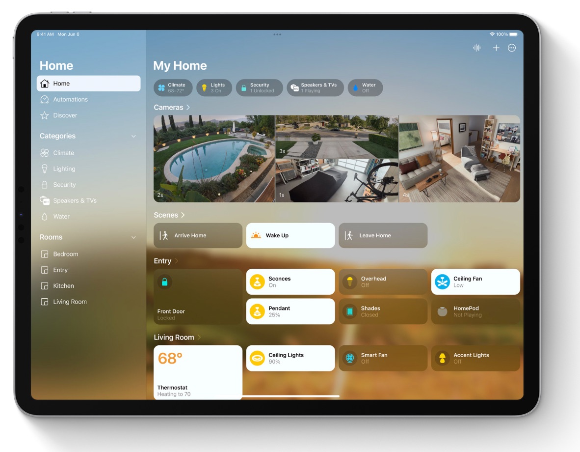 Application Maison sur iPadOS 16