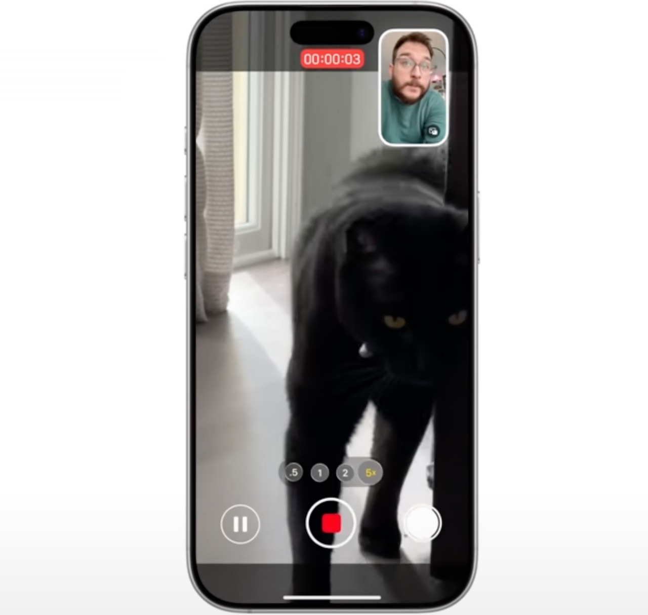 Enregistrement d'une vidéo avec la caméra arrière et avant en même temps