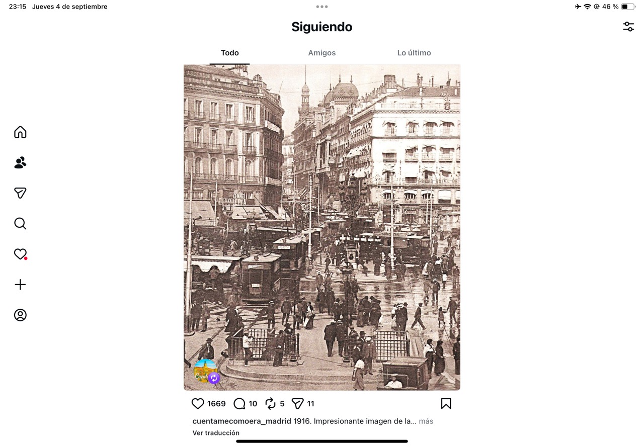 Instagram sur l'iPad en position horizontale