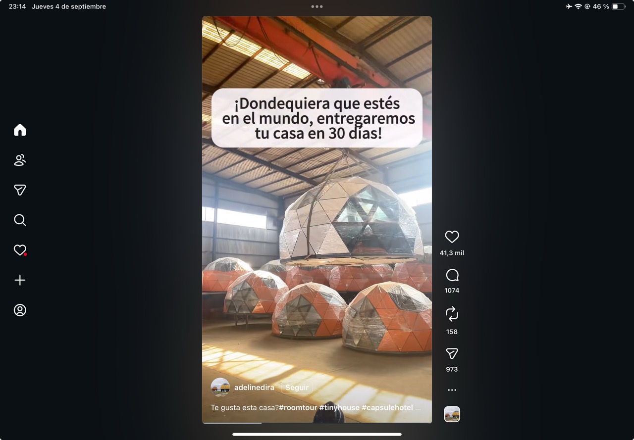 Instagram sur l'iPad en position horizontale