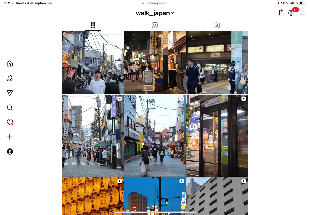 El mosaico de contenidos de Instagram sí aprovecha más la pantalla en posición horizontal