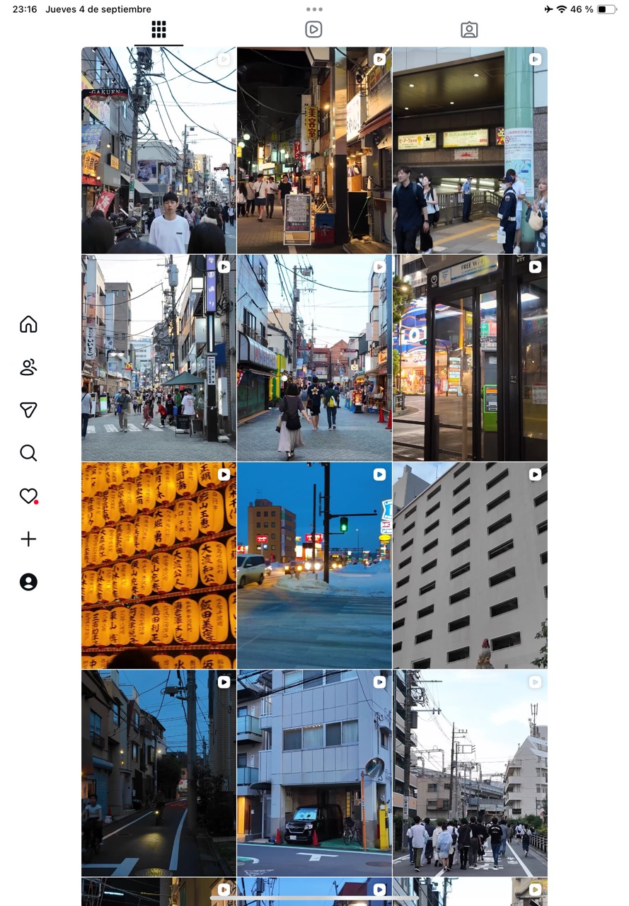 Compte @walk_japan dans la version Instagram iPad