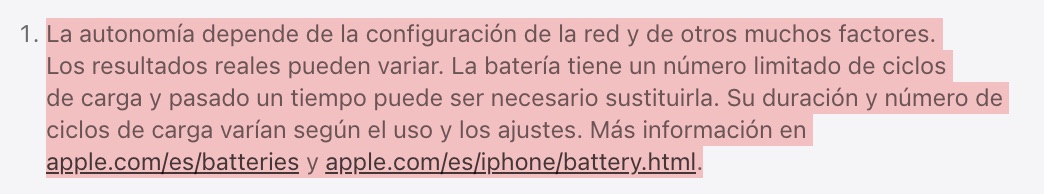 Page 1 sur le site Web d'Apple, sur la durée de vie de la batterie de l'air iPhone