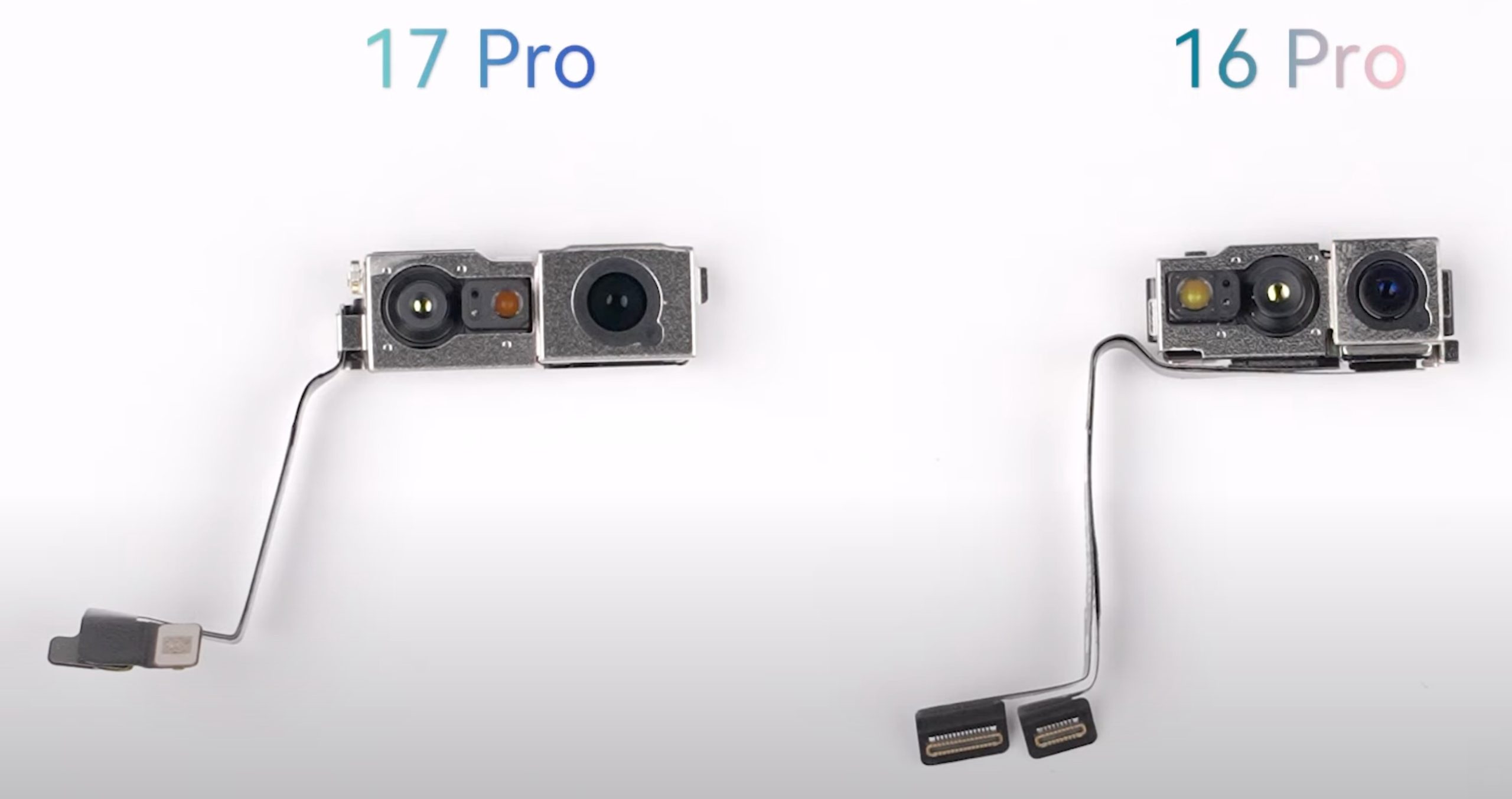 Illuminateur de caméra de lumière infrarouge et de lumière dans ce spectre, ils ont placé différent sur l'iPhone 17 Pro