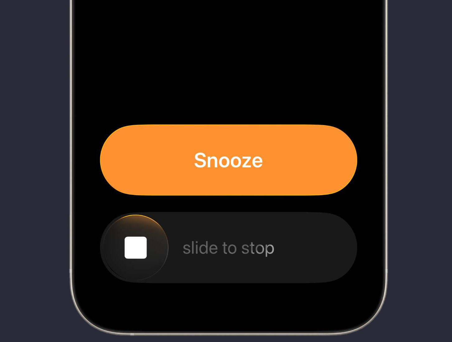 Botón de posponer o parar la alarma del despertador en iOS 26.1