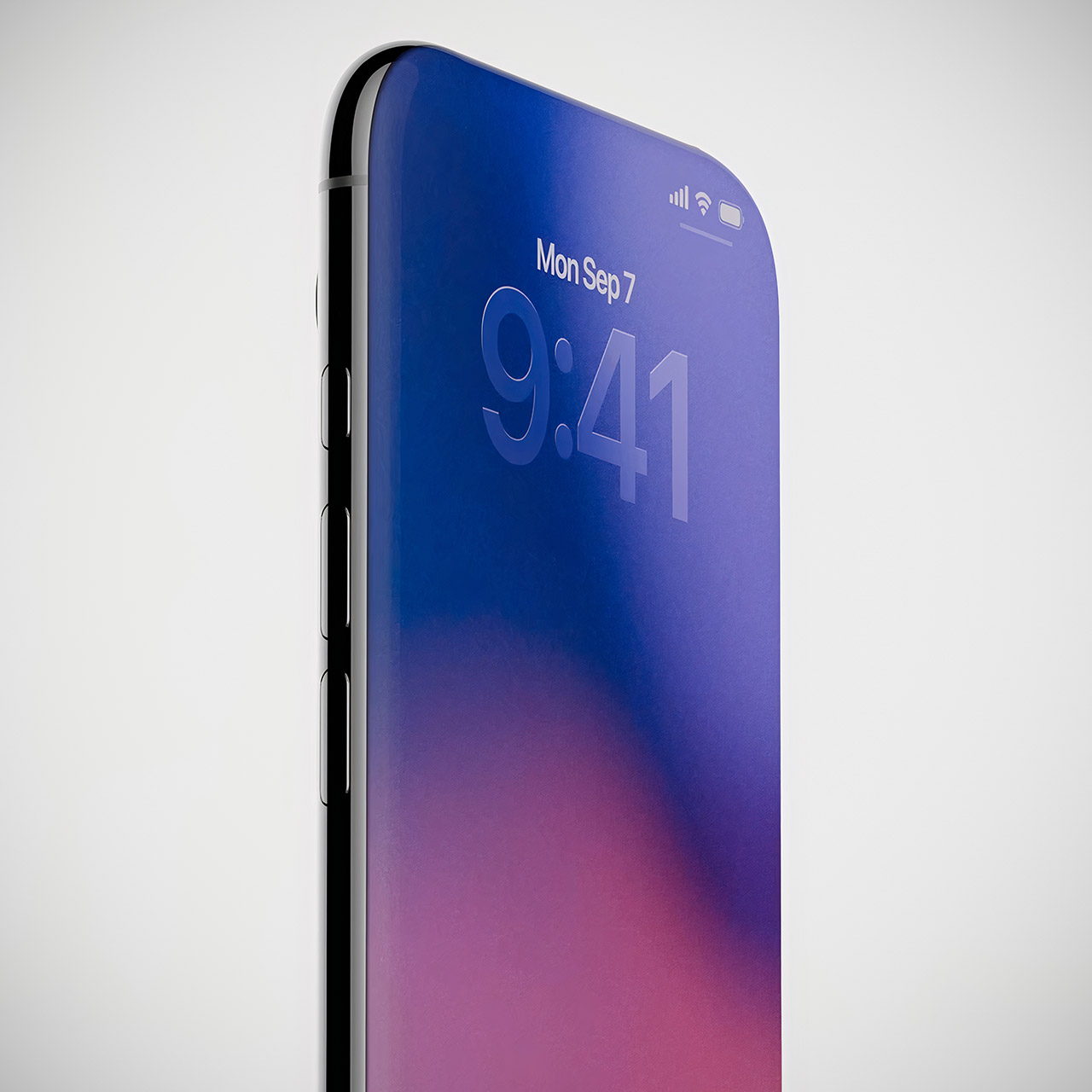Imagen generada por ordenador que simula lo que podría ser el iPhone del 20 aniversario