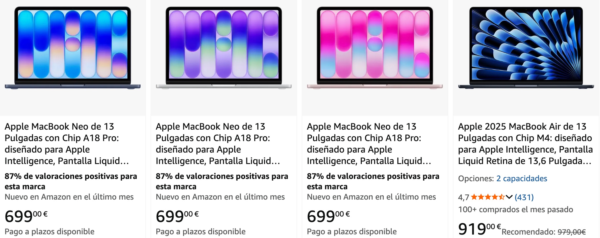 MacBook Neo y MacBook Air a la venta en Amazon España