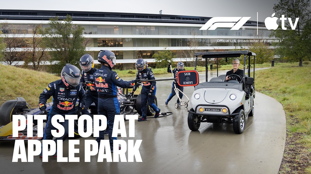 Tim Cook s'arrête à un arrêt au stand F1 à l'intérieur d'Apple Park dans une nouvelle vidéo humoristique