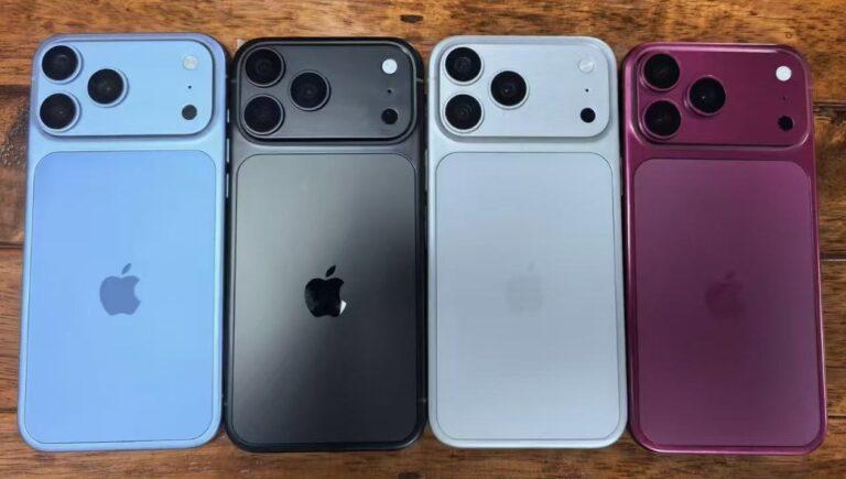 Maquetas de lo que se supone que será el iPhone 18 Pro, en sus cuatro colores
