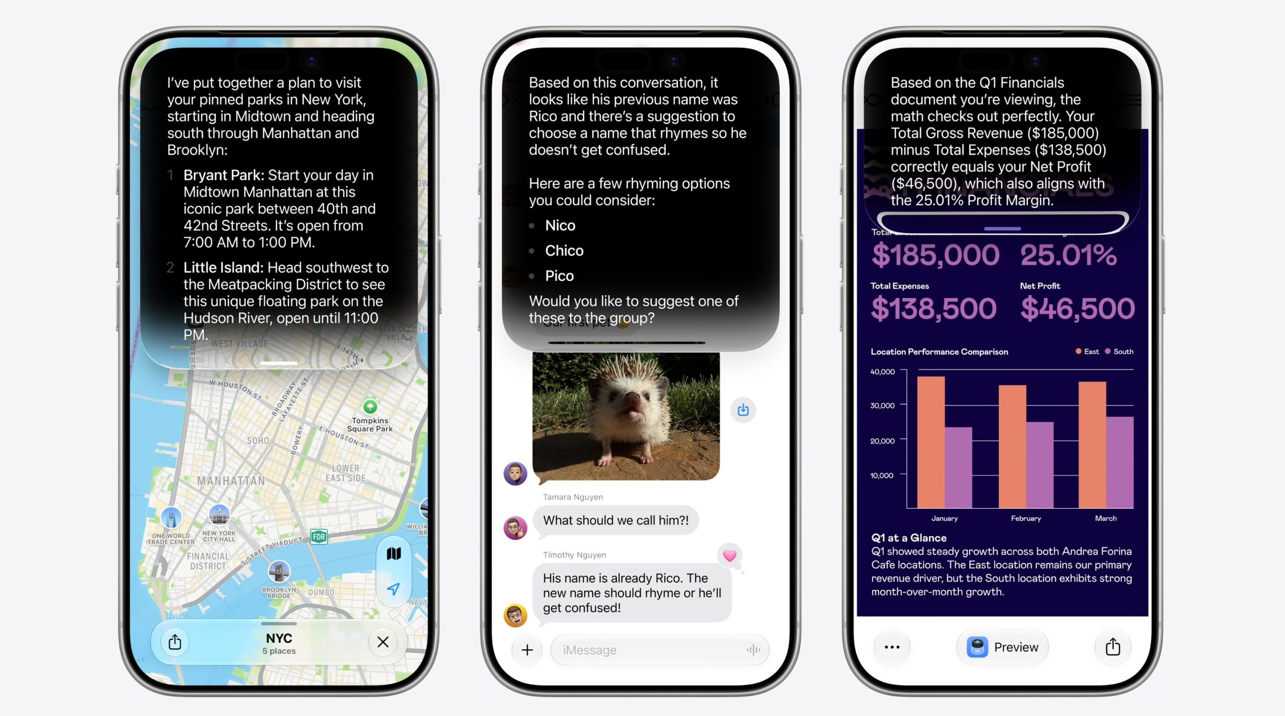 Siri travaillant depuis Dynamic Island dans différentes tâches et demandes des utilisateurs