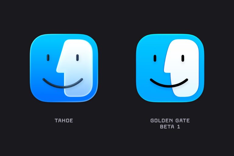 Comparación de iconos de Finder entre macOS 26 Tahoe y macOS 27 Golden Gate