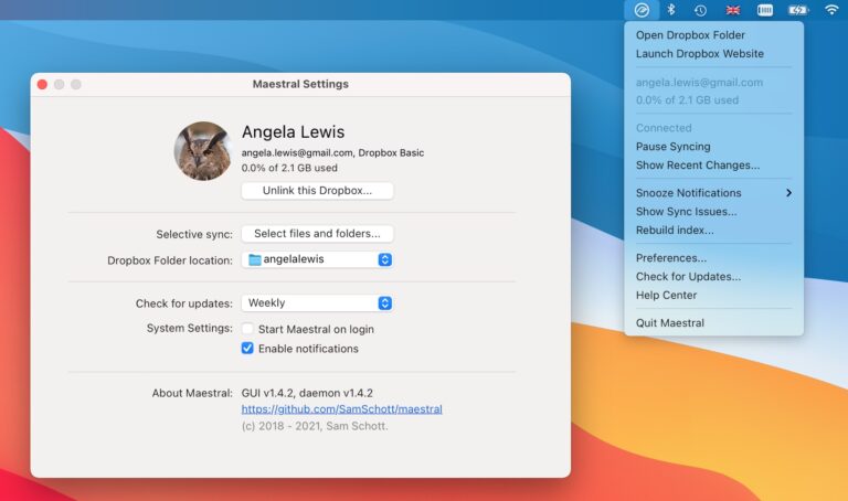 Maestral, cliente de macOS para Dropbox sin toda la basura de Dropbox