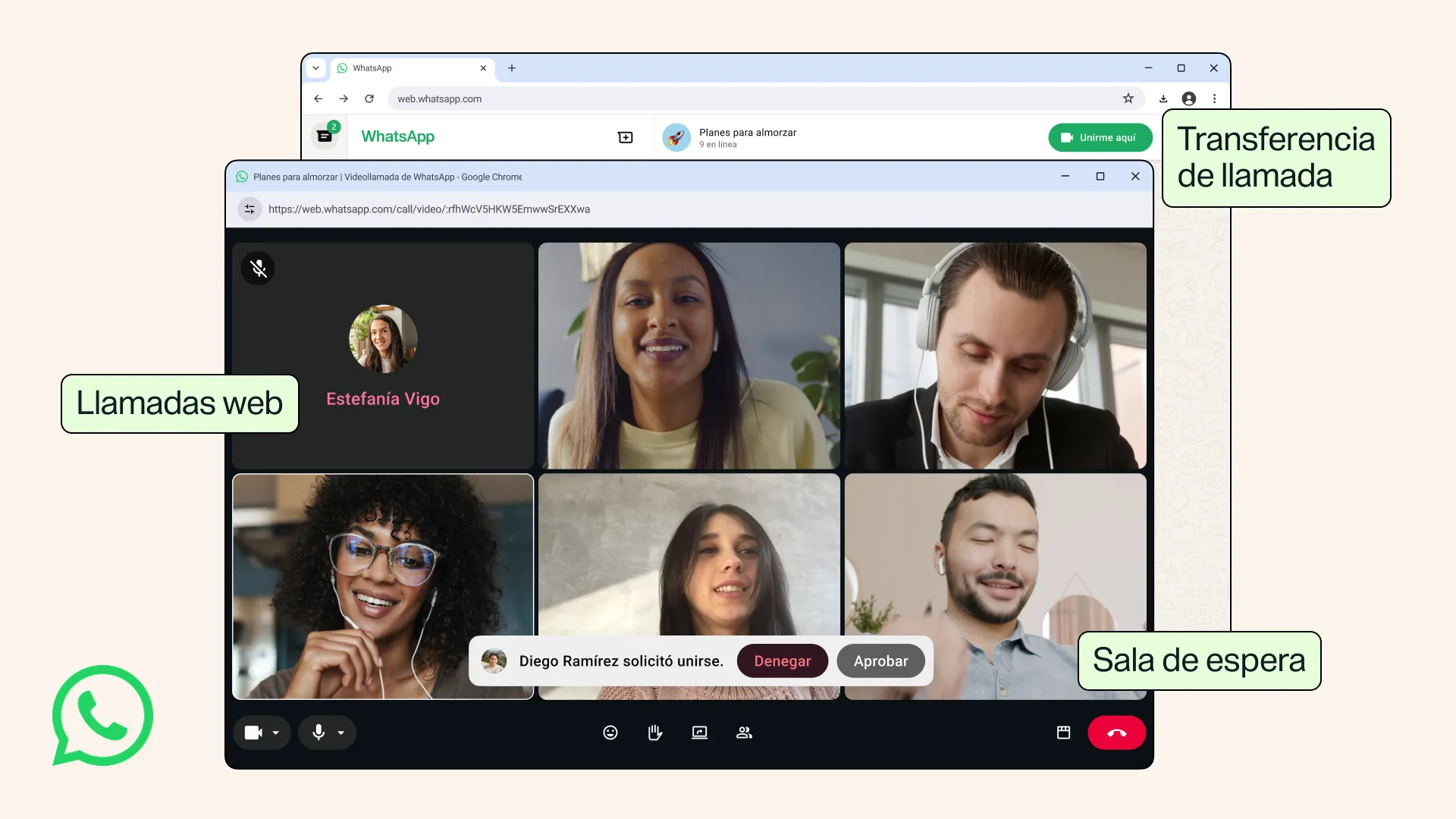 Videollamada grupal en WhatsApp Web
