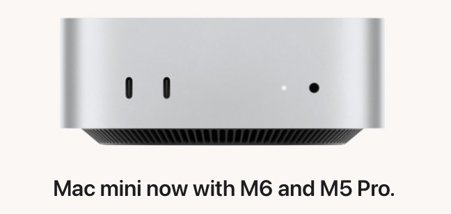 Mac mini con M6 o M5 Pro
