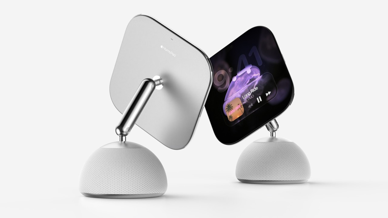 Concept de design vidéo de « HomePad » avec écran, super kawaii