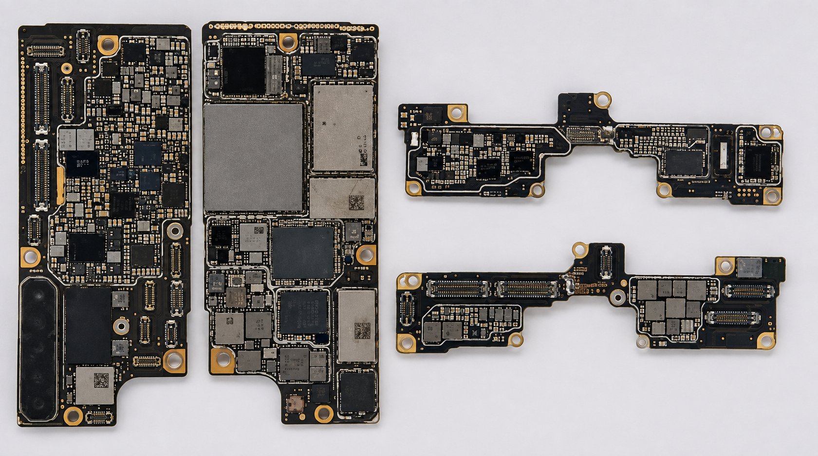 Supuestas placas base de cada uno de los lados del iPhone Ultra
