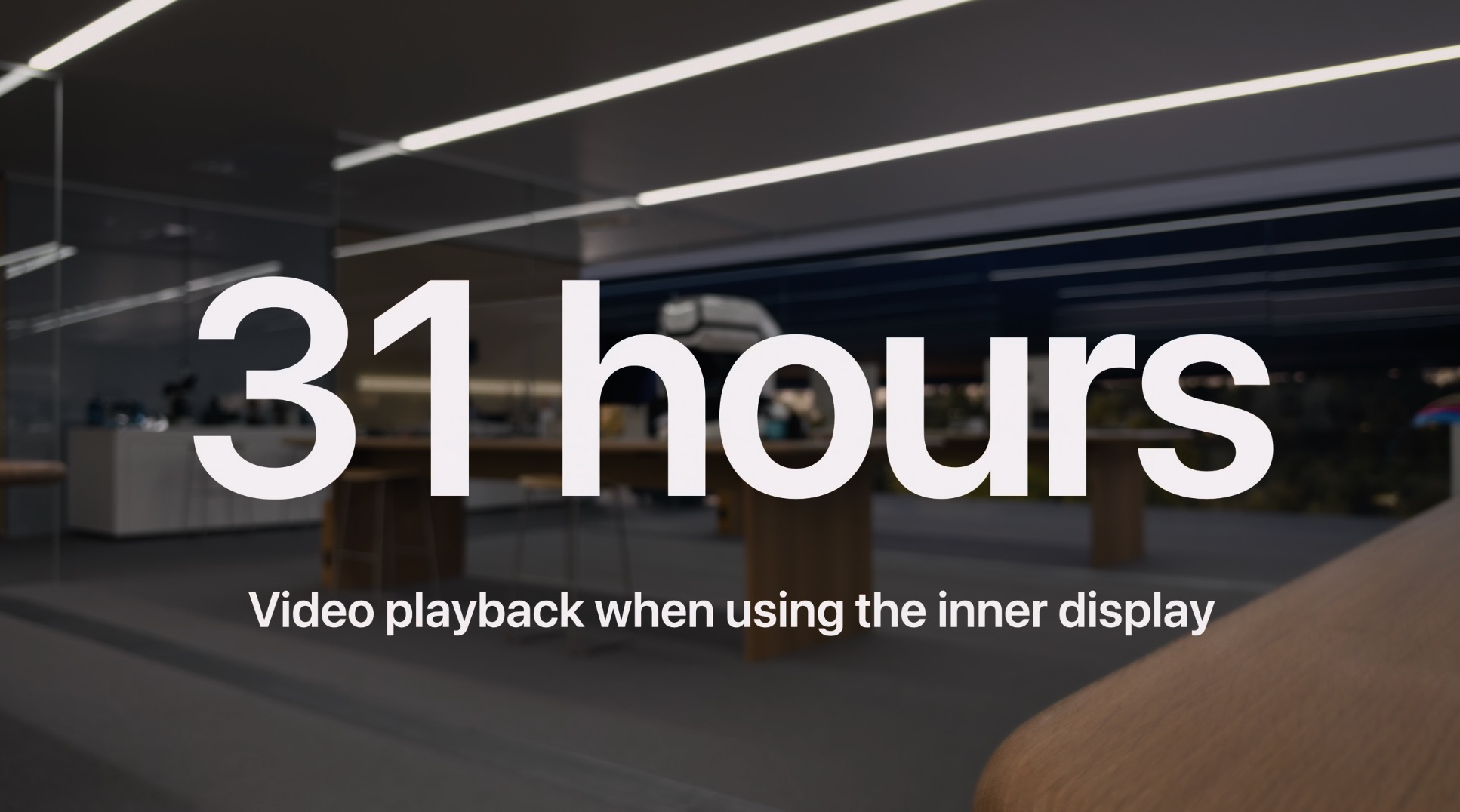 31 heures de lecture vidéo grâce à l'écran intérieur