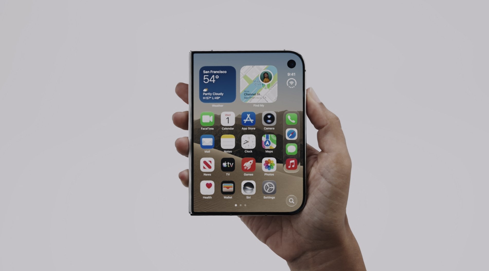 iPhone Duo plié, dispose également d'une caméra frontale