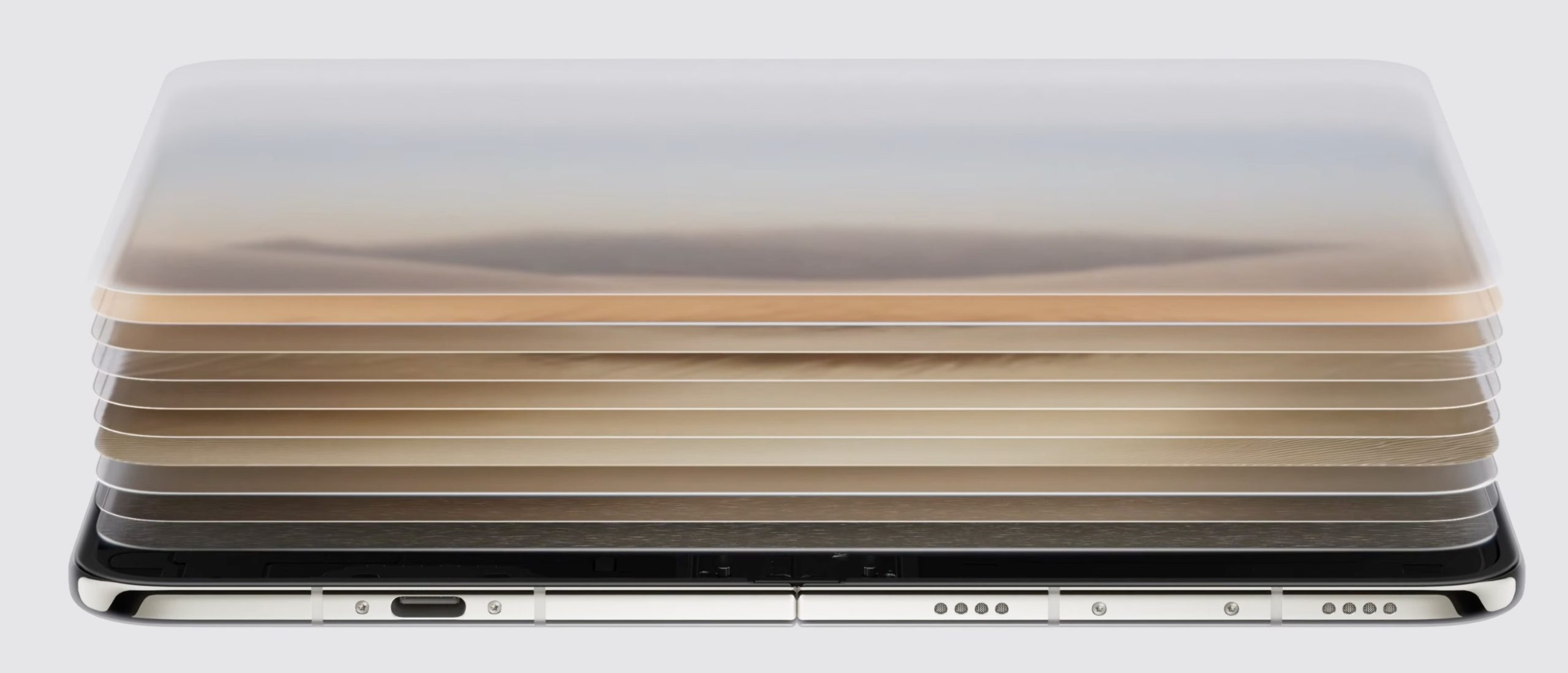 Plus de dix couches dans l'écran intérieur flexible de l'iPhone Duo