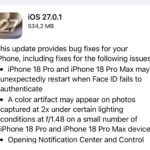 iOS 27.0.1 désormais disponible, corrige les premiers bugs sérieux sur l'iPhone 18 Pro
