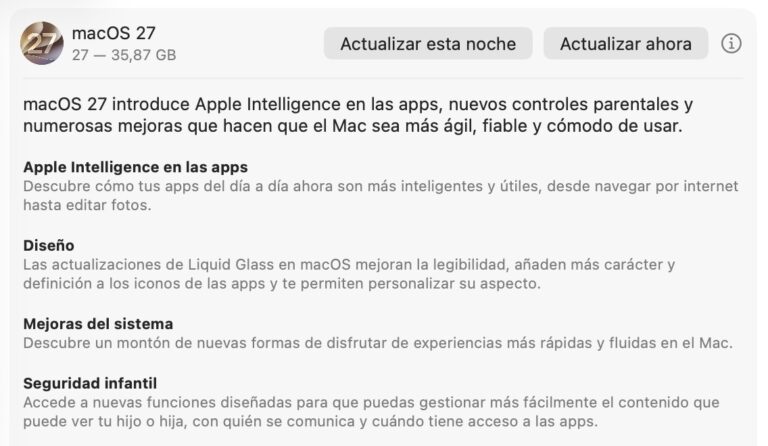 macOS 27 Golden Gate lista para instalar