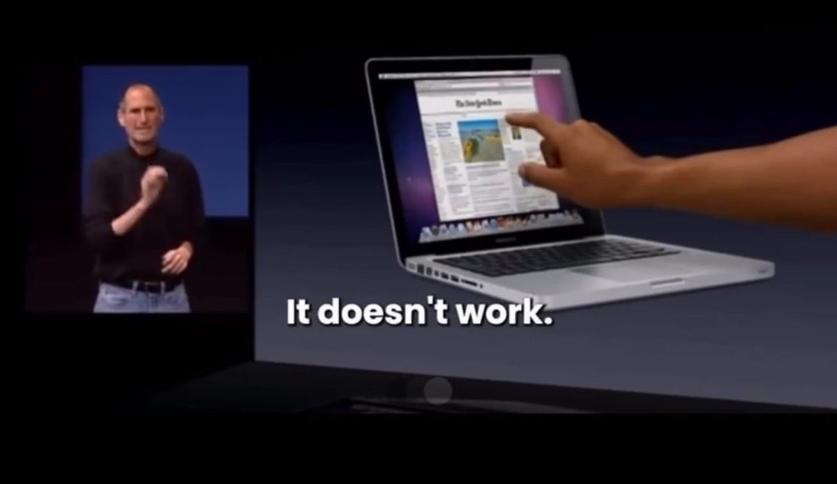 Steve Jobs explique pourquoi un MacBook Pro à écran tactile n'a pas de sens
